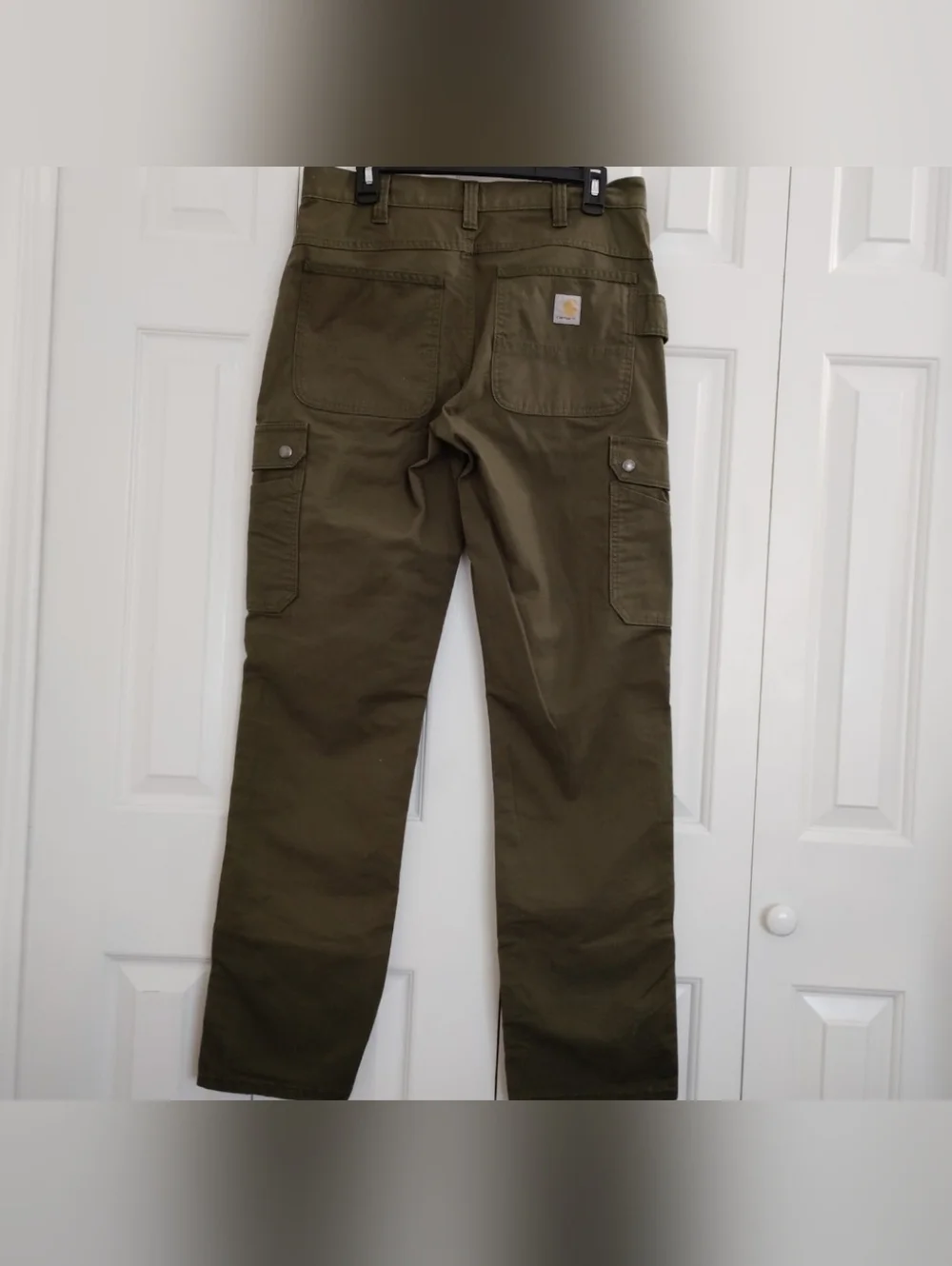 Carhartt Rugged Flex Relaxed Fit Ripstop Cargo Fleece-Lined Work Pant Green . - Picture 3 of 8